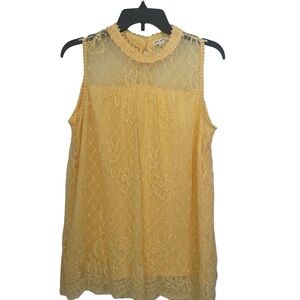 Yellow lace sleeveless top
